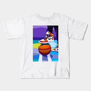 Basketball Play Pop Art Kids T-Shirt